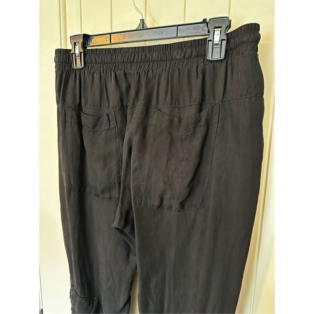 Johnny Was Pete & Greta Black Cargo Drawstring Pocket Joggers Women Sz S PG2221 - Picture 6 of 9